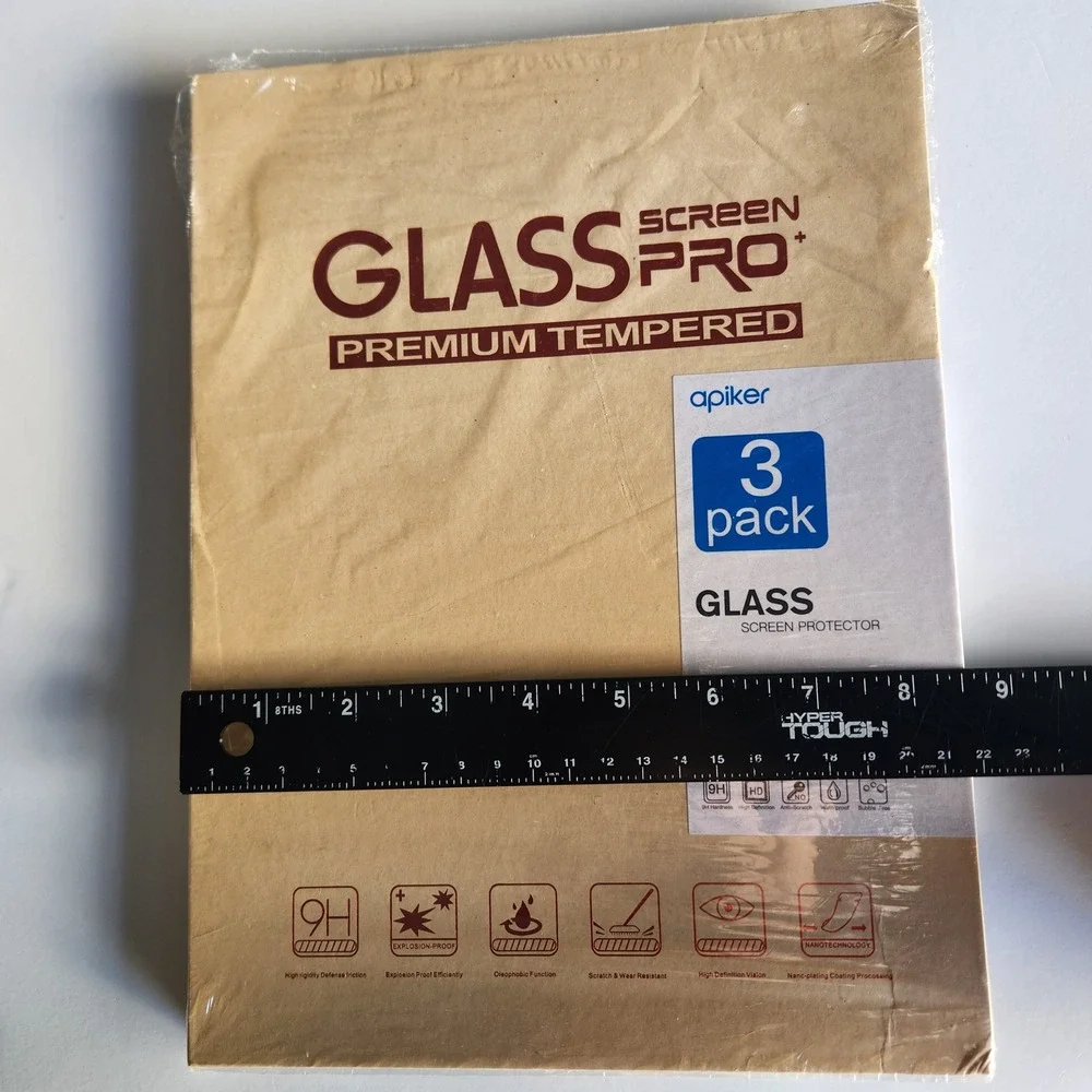 Apiker iPad 10.2 Tempered Glass Screen Protector 2 Pack 9H Hardness Clear